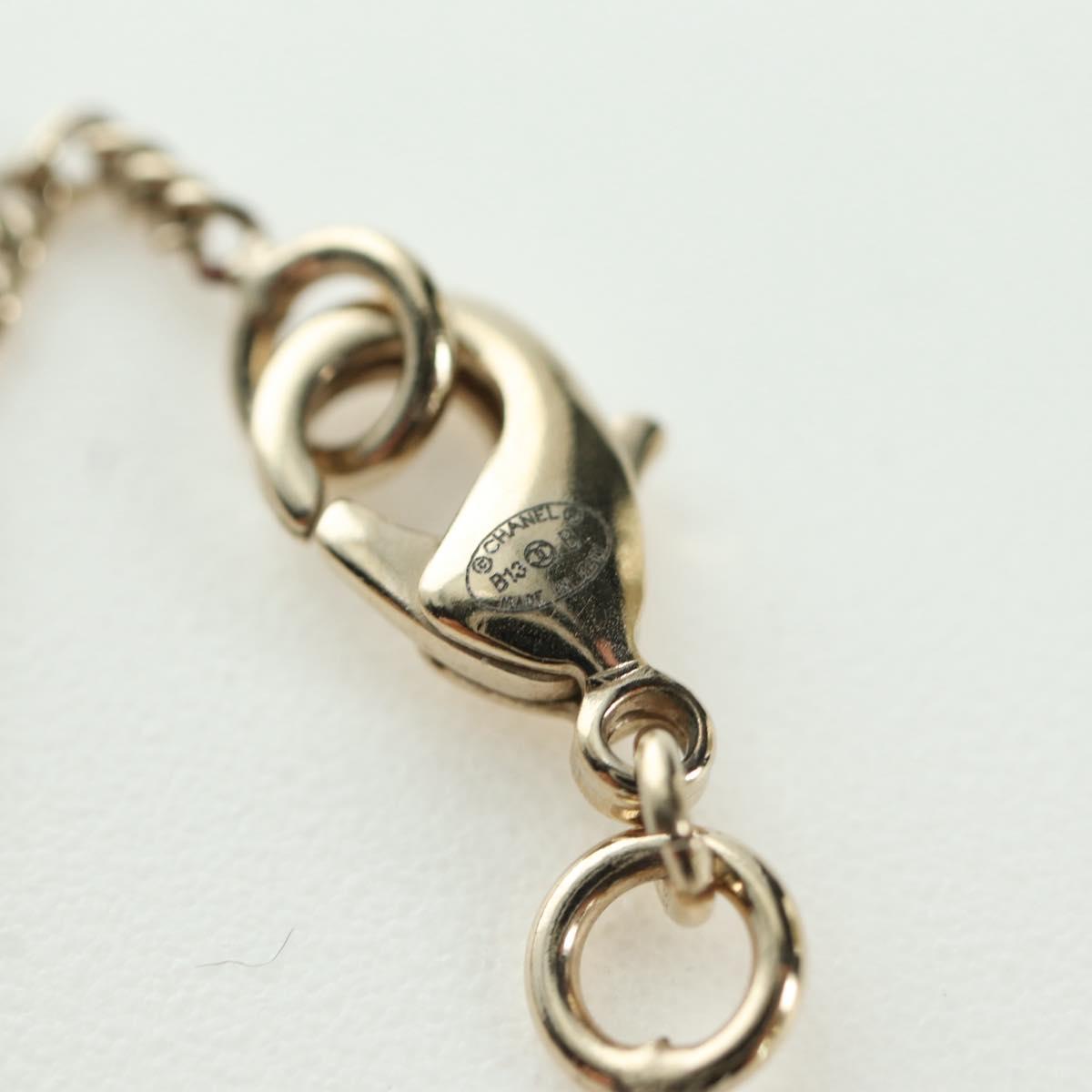 CHANEL COCO Mark Necklace Necklace metal Champagne Gold CC Auth 171474SAM