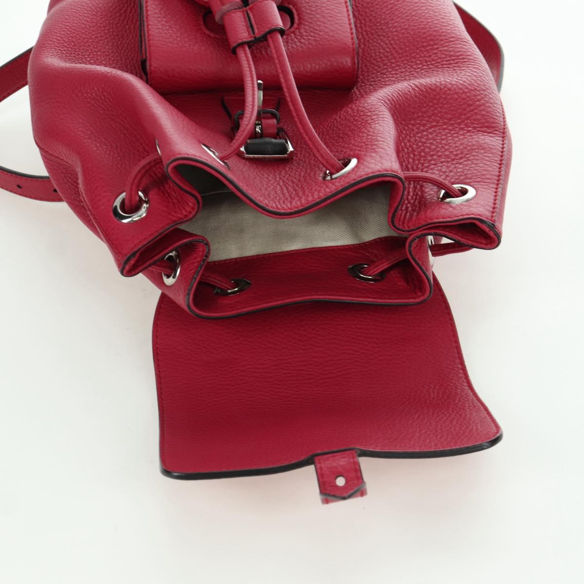 GUCCI Bamboo Backpack Leather Pink Silver 387149 Auth 171479V