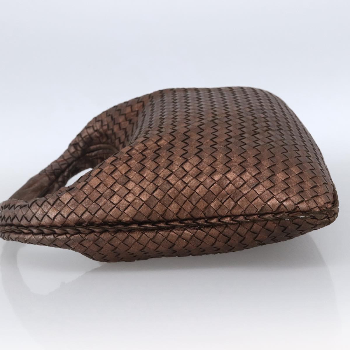BOTTEGA VENETA INTRECCIATO Hobo Bag Leather Outlet Bronze 115654 Auth 171481V