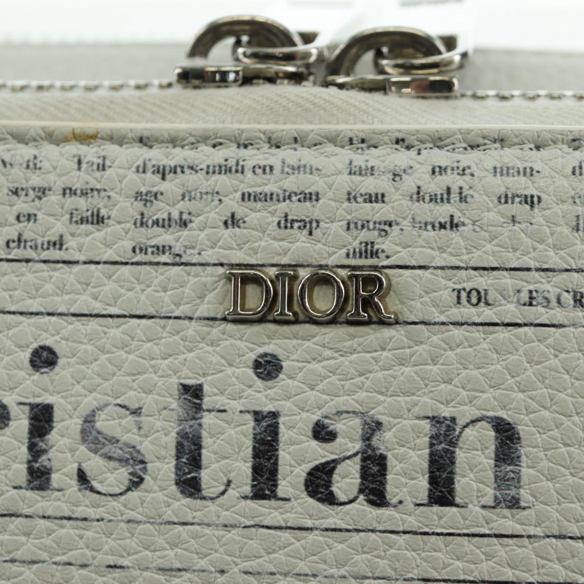Christian Dior Daniel Arsham Shoulder Bag Leather White Silver Auth 171489V
