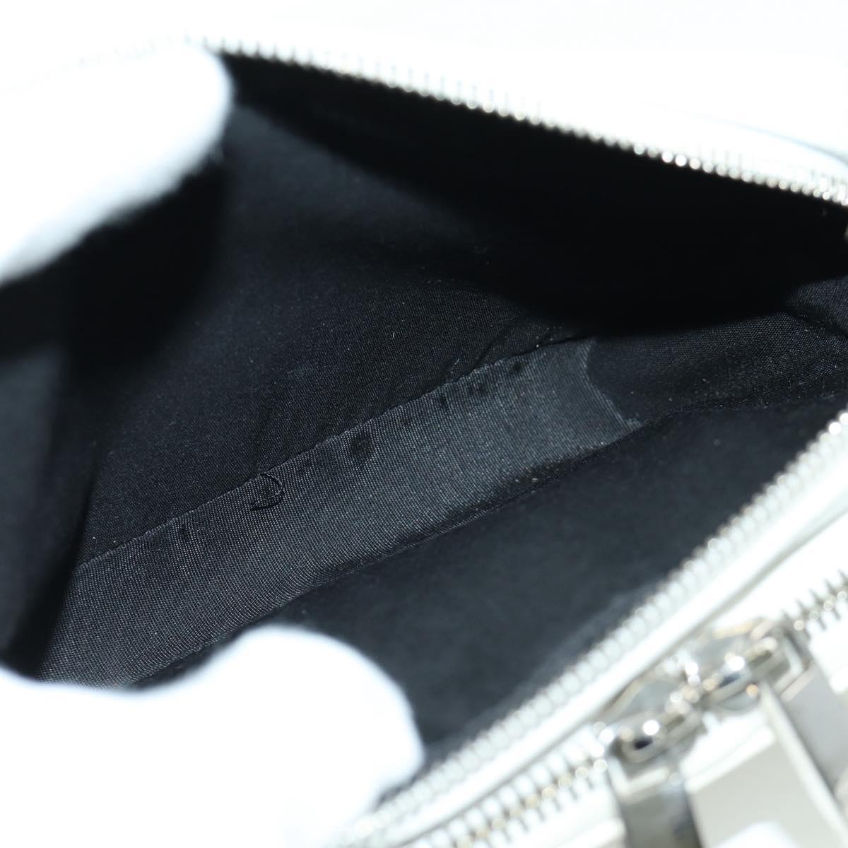 Christian Dior Daniel Arsham Shoulder Bag Leather White Silver Auth 171489V