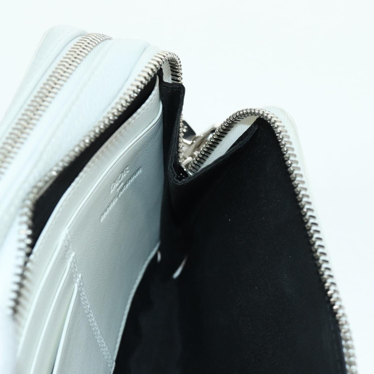 Christian Dior Daniel Arsham Shoulder Bag Leather White Silver Auth 171489V