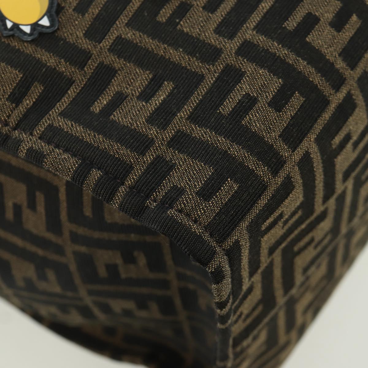 FENDI Zucca Canvas Fragment x Pokemon Hand Bag 2way Brown Black Auth 171492SM