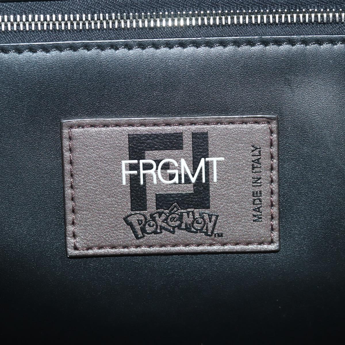 FENDI Zucca Canvas Fragment x Pokemon Hand Bag 2way Brown Black Auth 171492SM