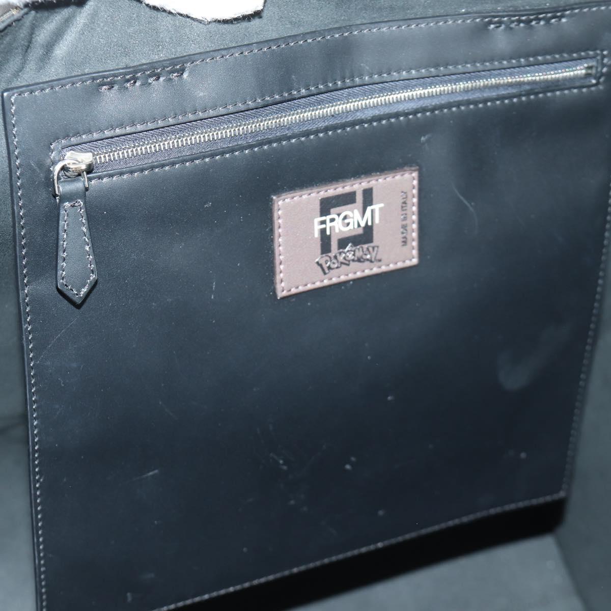 FENDI Zucca Canvas Fragment x Pokemon Hand Bag 2way Brown Black Auth 171492SM
