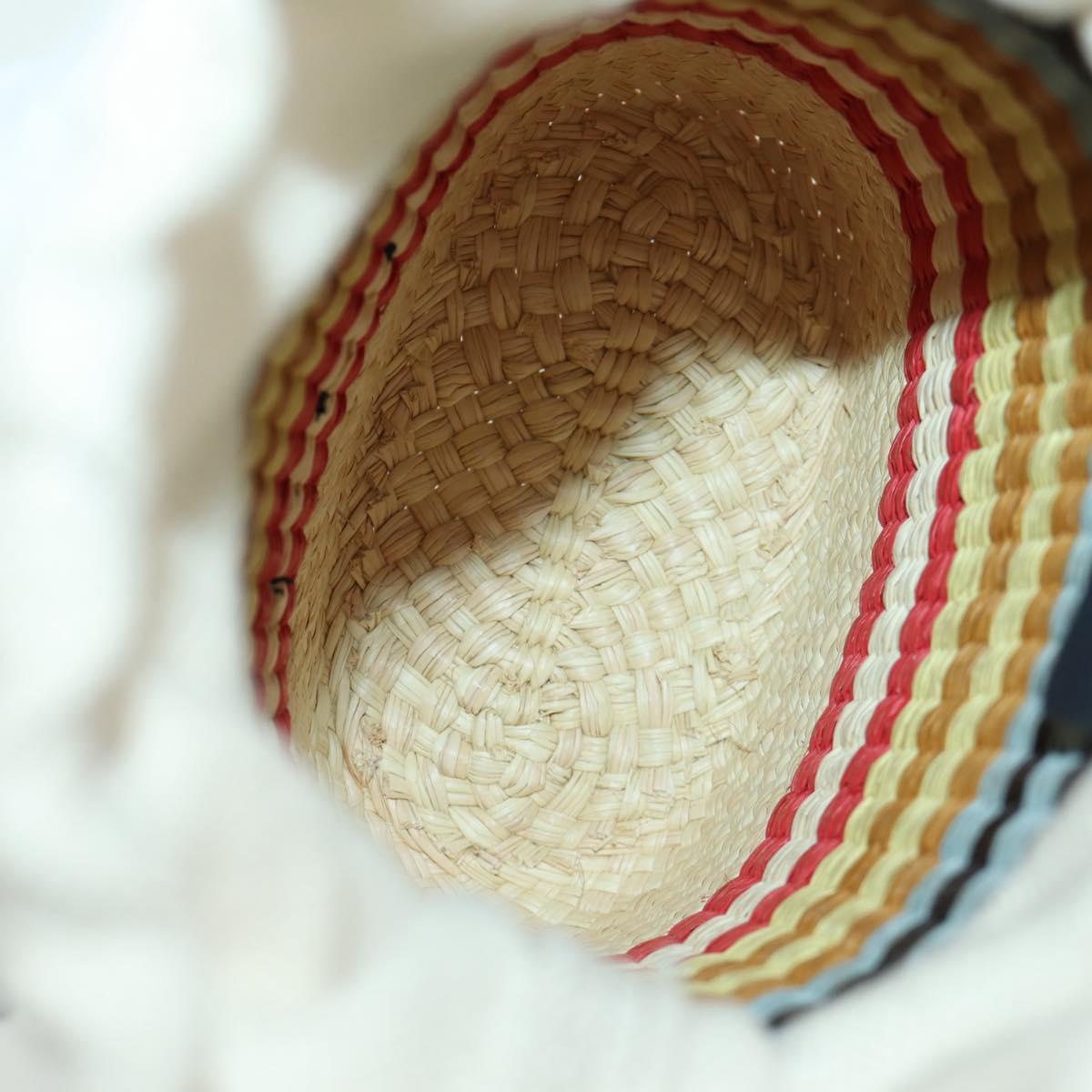 LOEWE Square Pocket Anagram Shoulder Bag Raffia Beige Auth 171500SAM