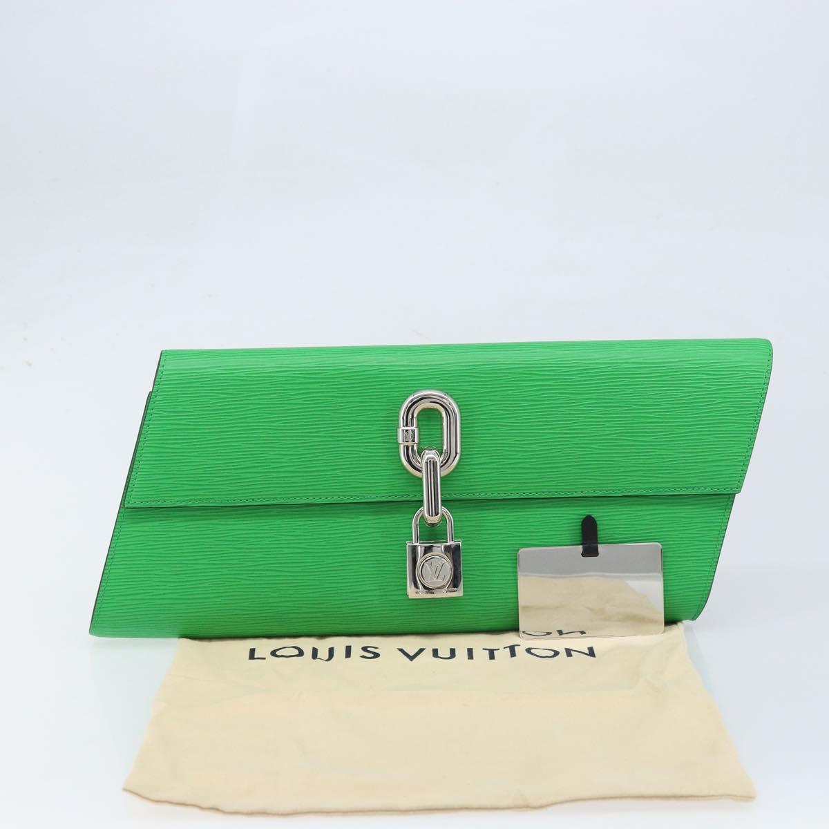 LOUIS VUITTON Epi Blade Clutch Bag Green LV Auth 171504SM