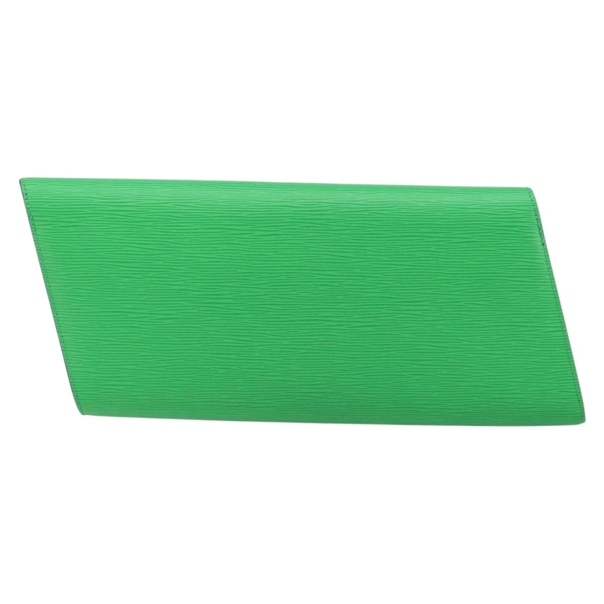 LOUIS VUITTON Epi Blade Clutch Bag Green LV Auth 171504SM