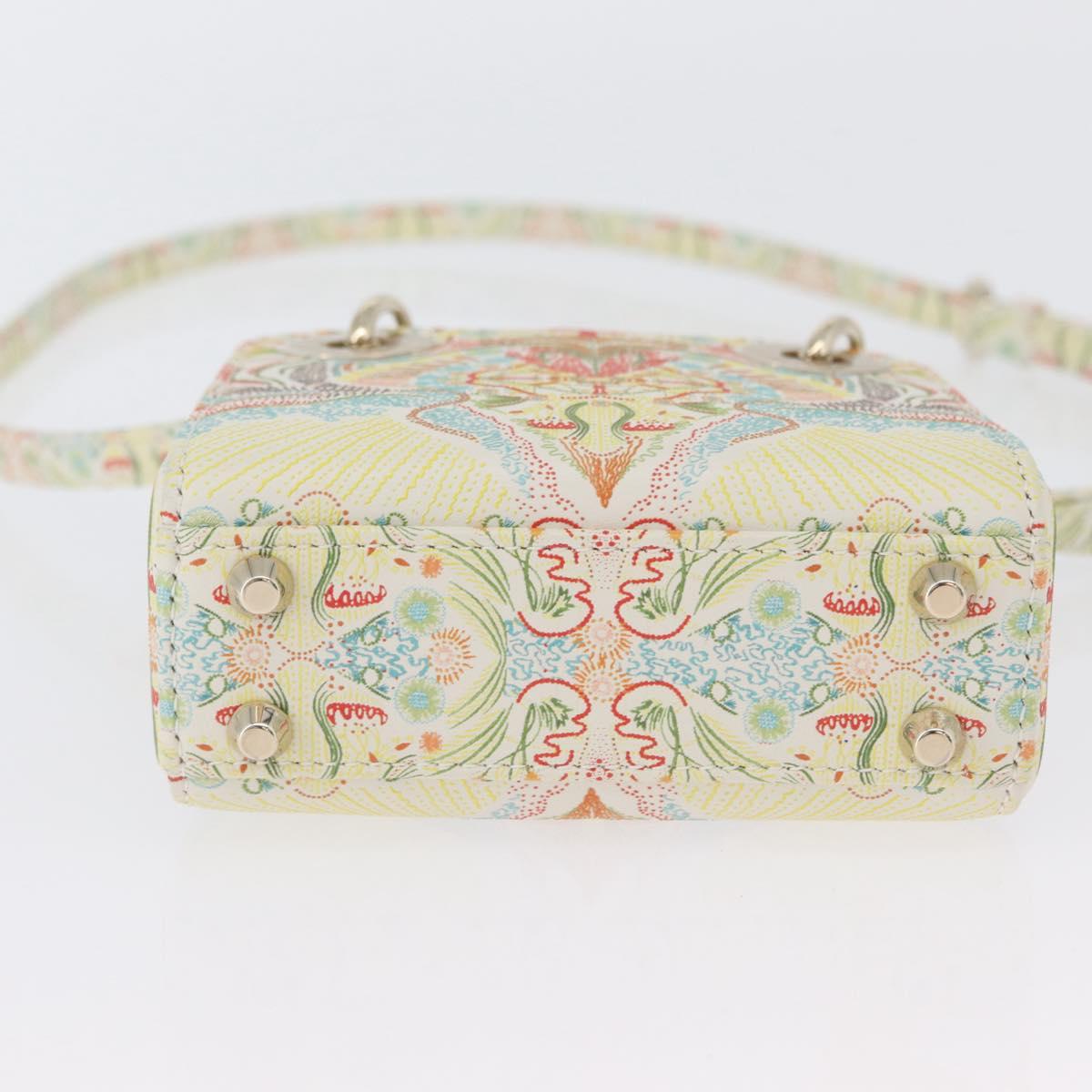 Christian Dior Micro Lady Dior Bag Leather 2way Multicolor Gold Auth 171506SM
