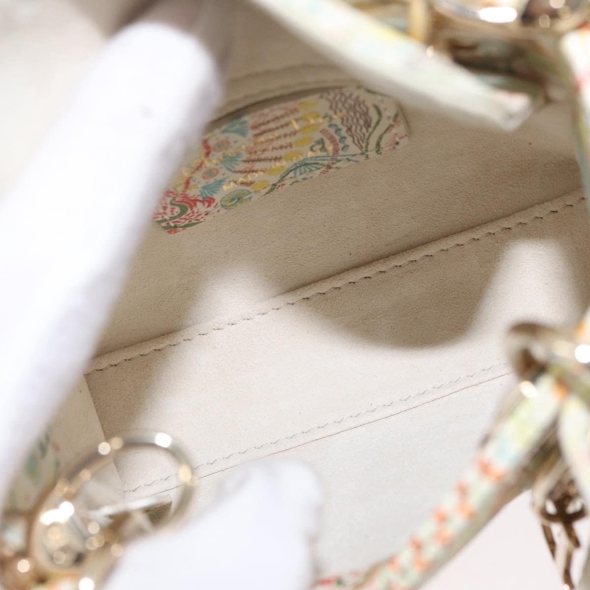 Christian Dior Micro Lady Dior Bag Leather 2way Multicolor Gold Auth 171506SM
