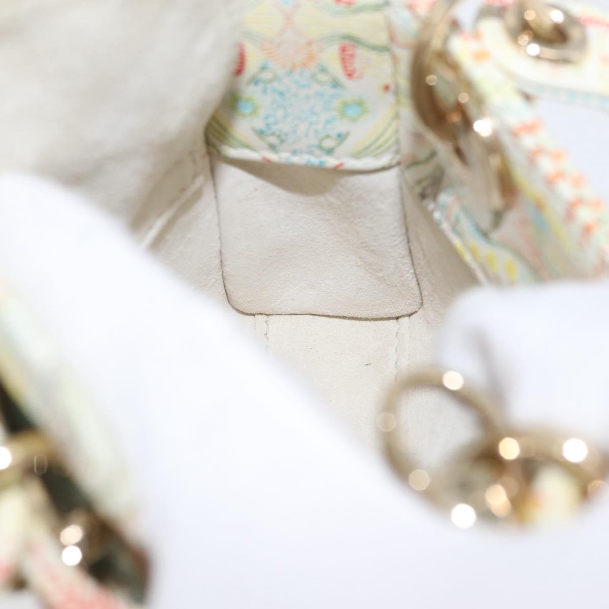 Christian Dior Micro Lady Dior Bag Leather 2way Multicolor Gold Auth 171506SM
