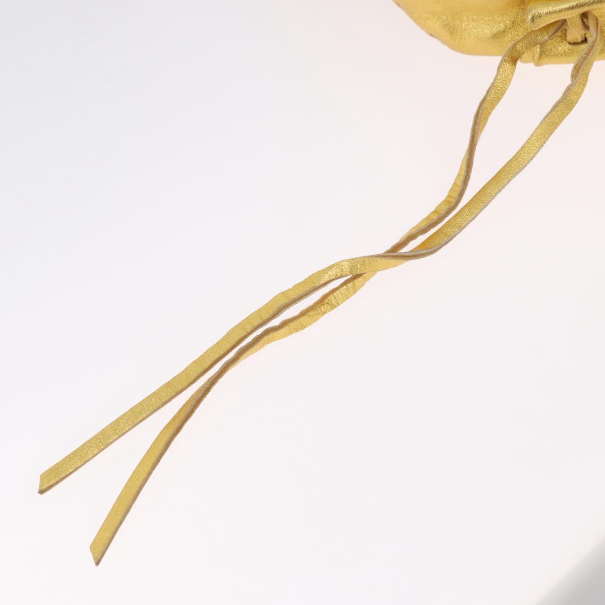 PRADA Shoulder Bag Leather Gold Auth 171507V