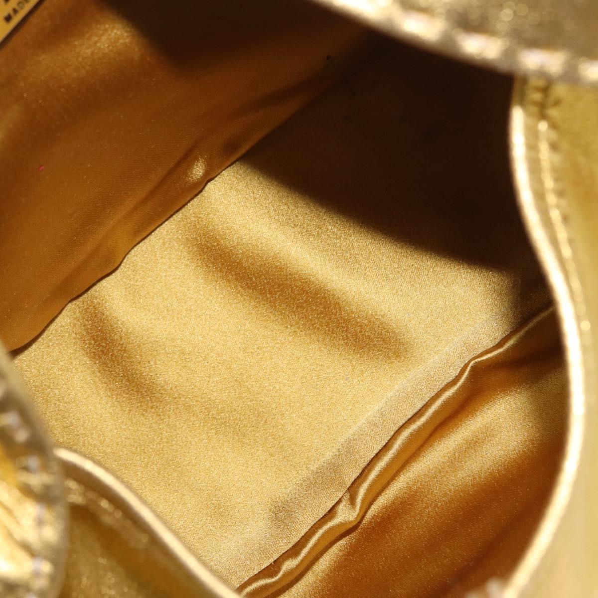 PRADA Shoulder Bag Leather Gold Auth 171507V