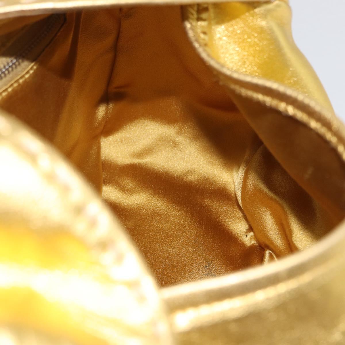 PRADA Shoulder Bag Leather Gold Auth 171507V