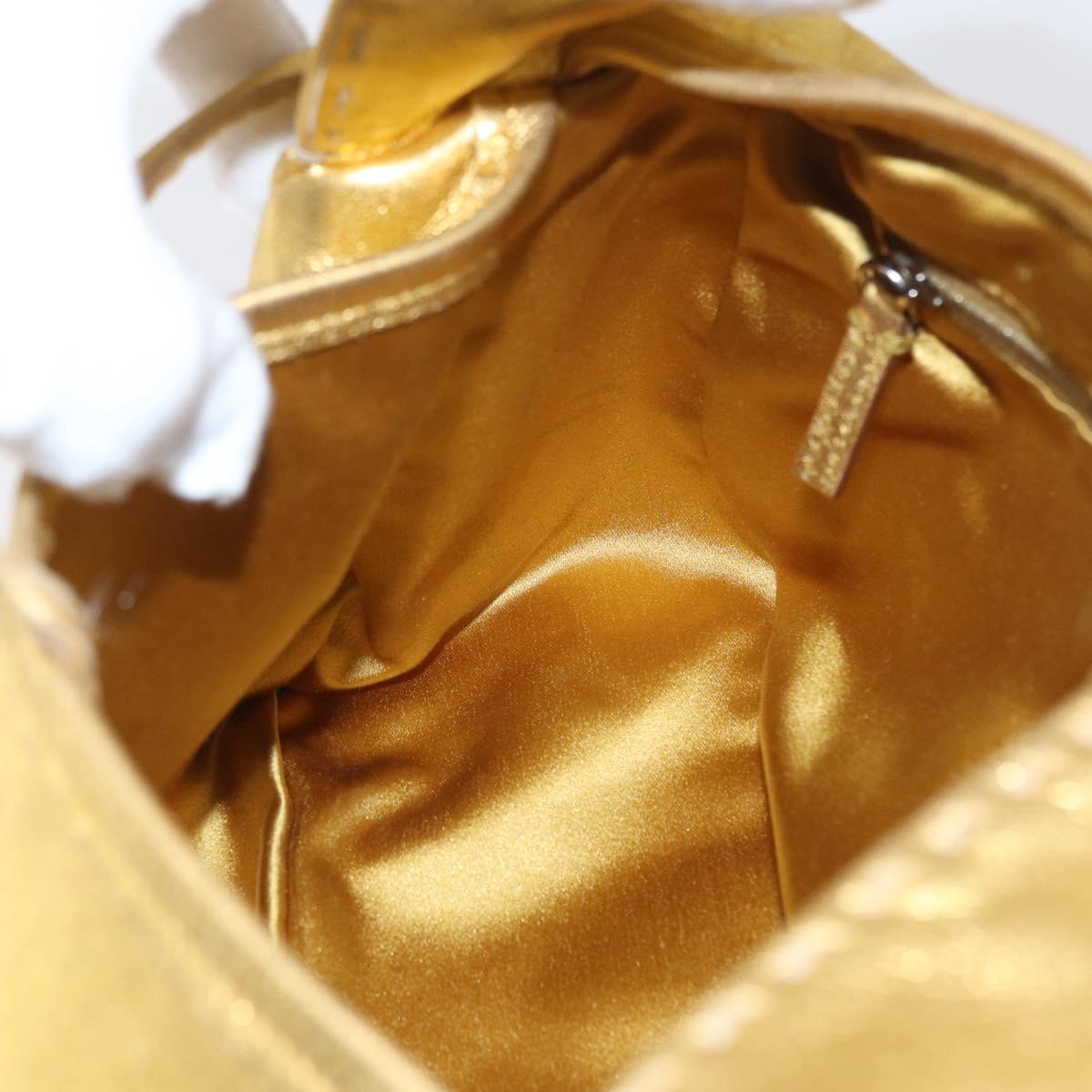 PRADA Shoulder Bag Leather Gold Auth 171507V