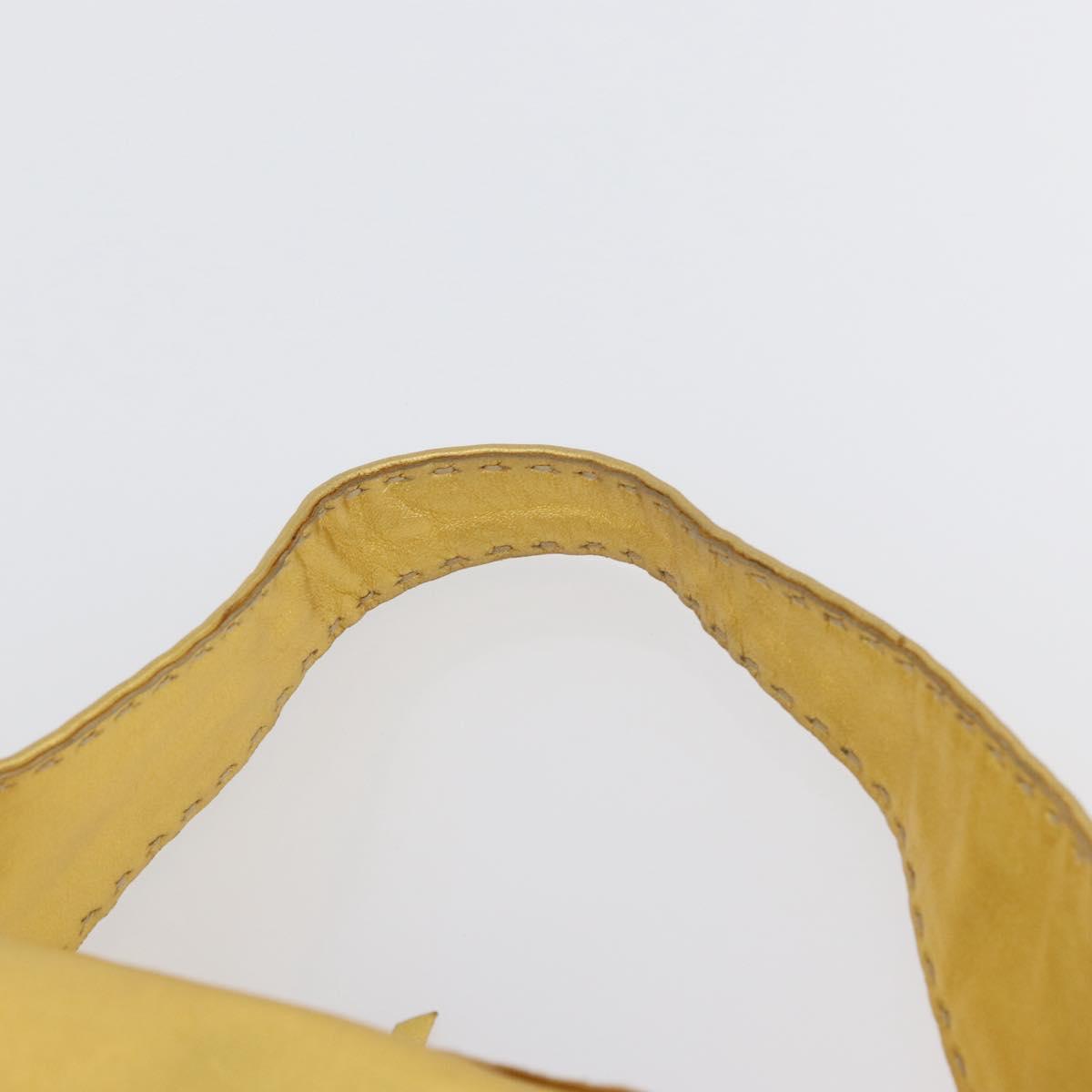 PRADA Shoulder Bag Leather Gold Auth 171507V