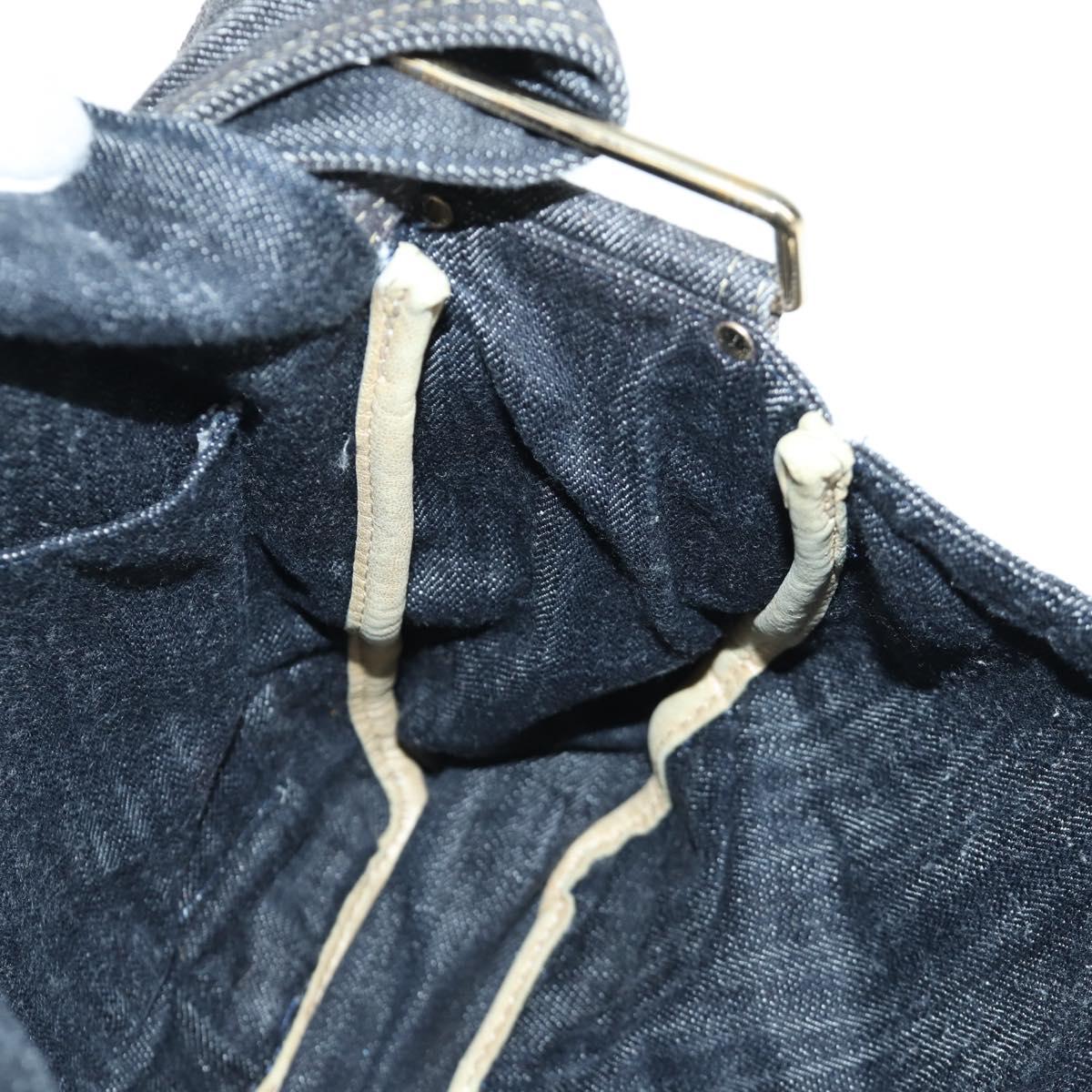 CHANEL COCO Mark Shoulder Bag Denim Navy Gold CC Auth 171512SAM