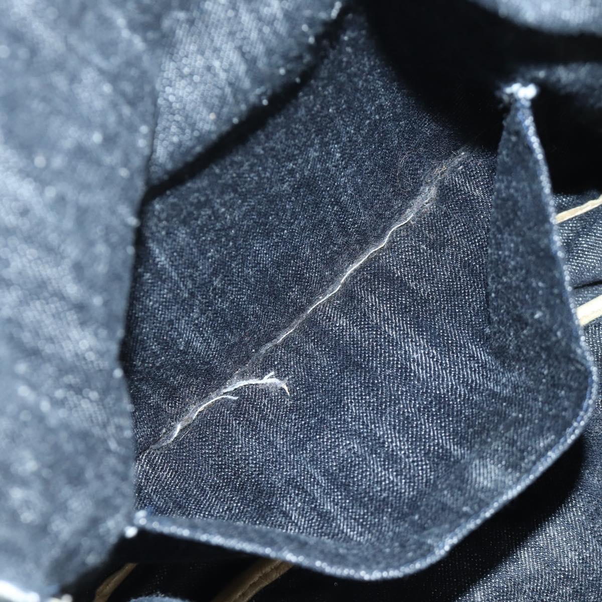 CHANEL COCO Mark Shoulder Bag Denim Navy Gold CC Auth 171512SAM