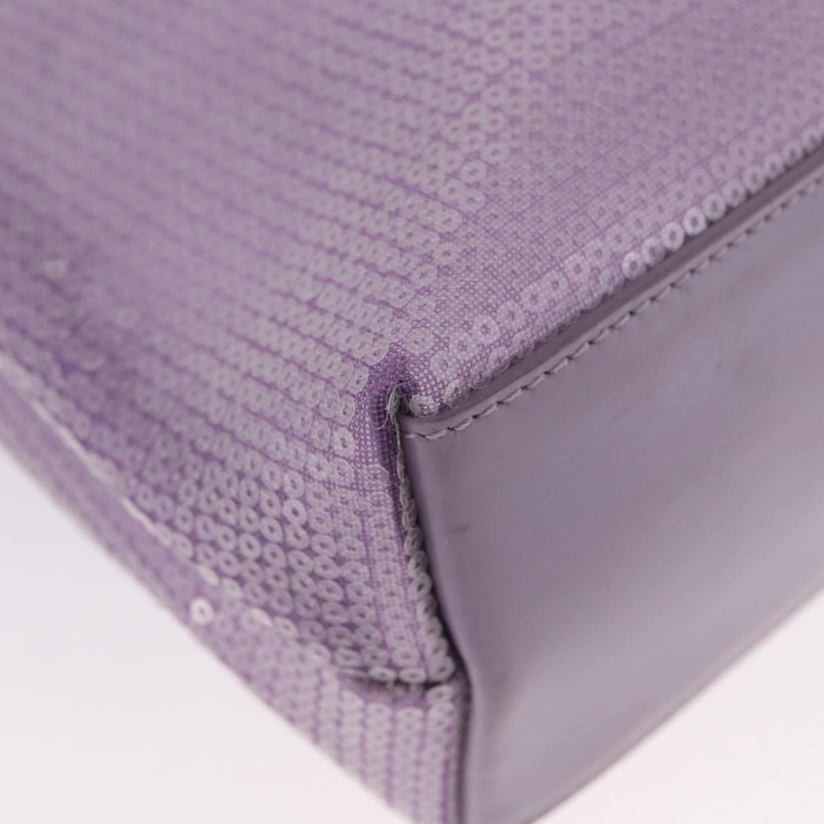 PRADA Sequin Hand Bag Leather Purple Auth 171514A