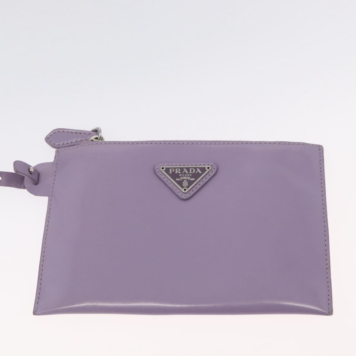 PRADA Sequin Hand Bag Leather Purple Auth 171514A