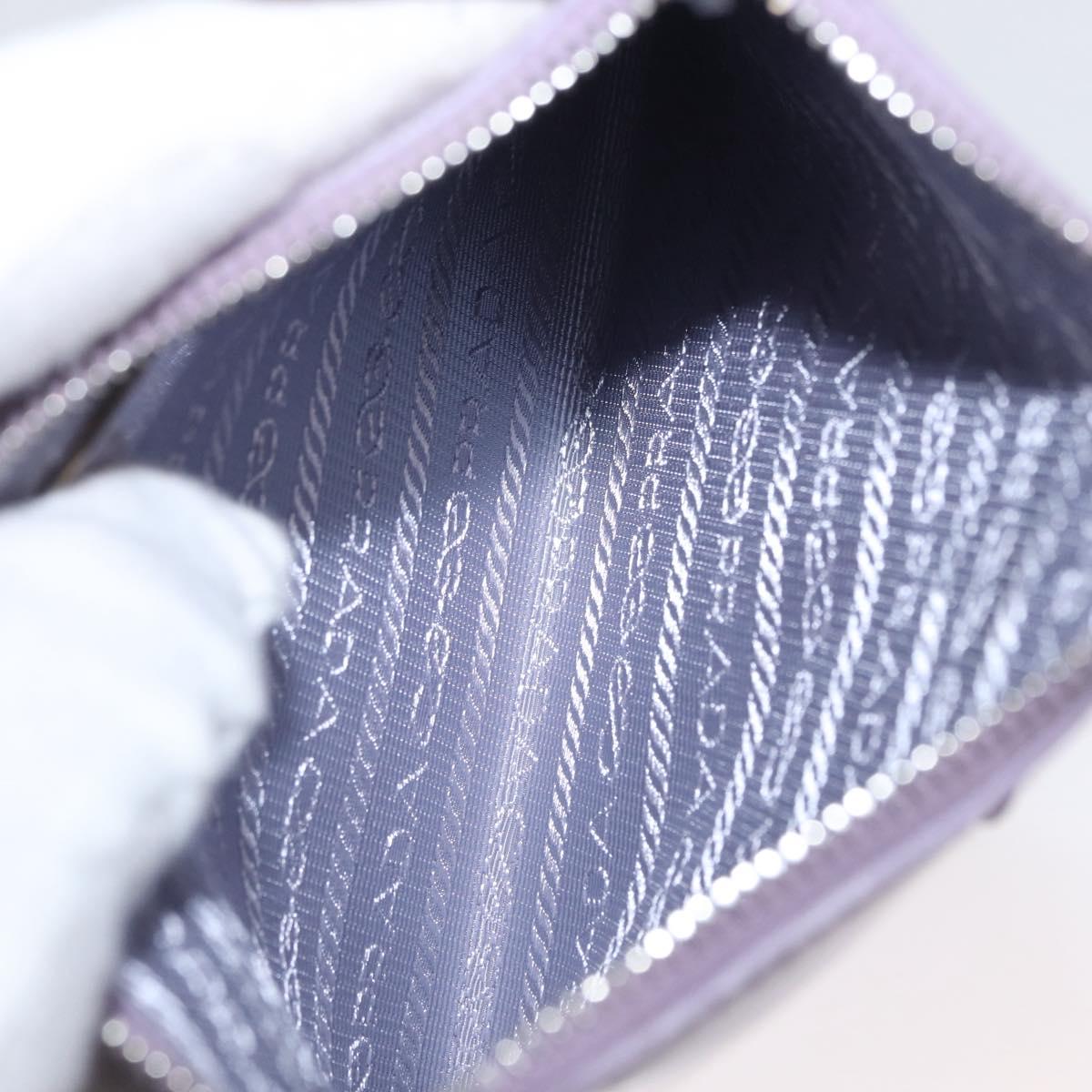 PRADA Sequin Hand Bag Leather Purple Auth 171514A