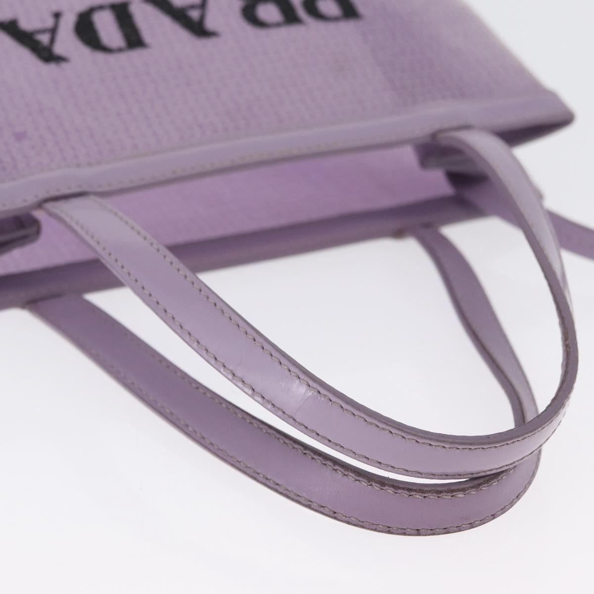 PRADA Sequin Hand Bag Leather Purple Auth 171514A