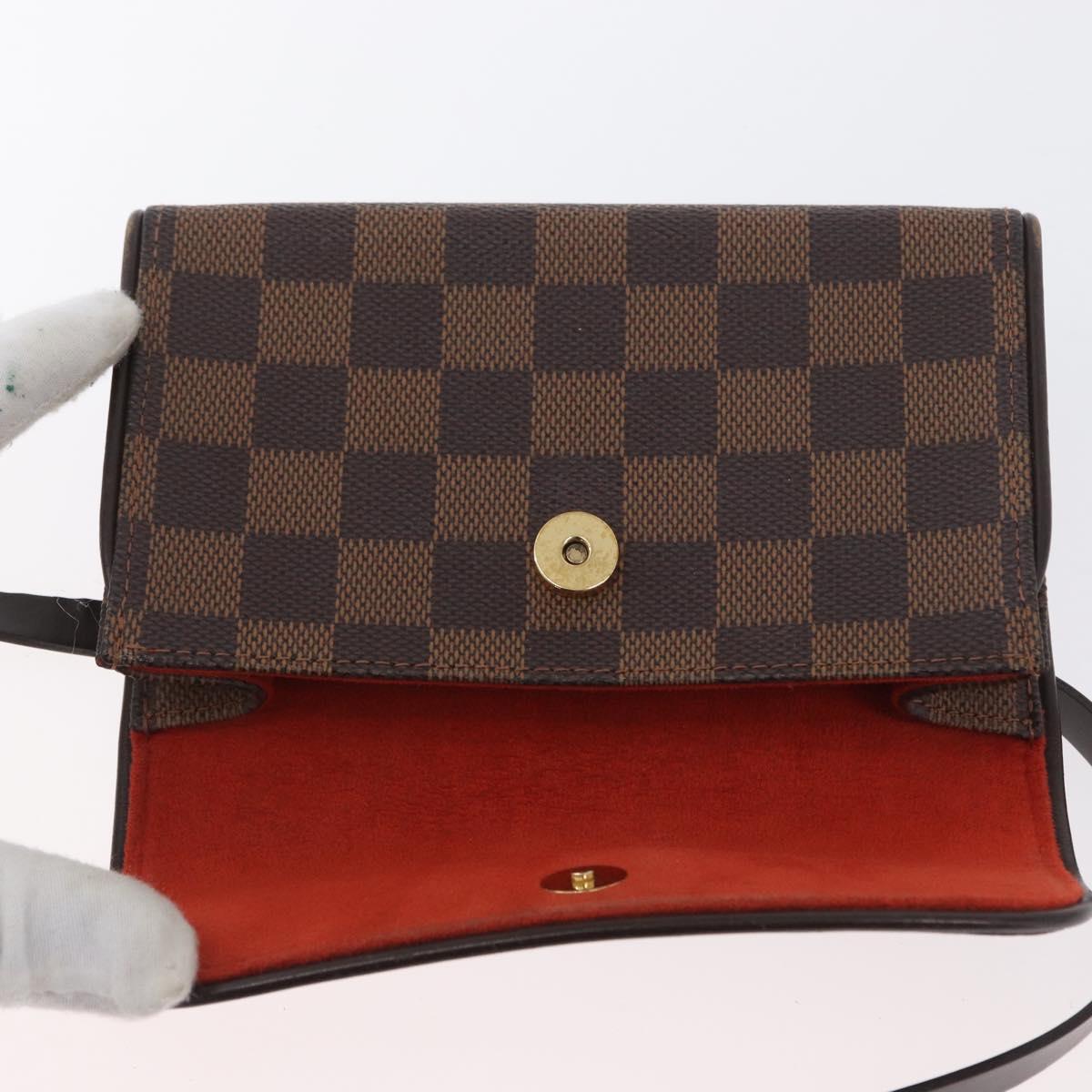 LOUIS VUITTON Damier Ebene Pochette Florentine Waist bag N51856 LV Auth 171517A