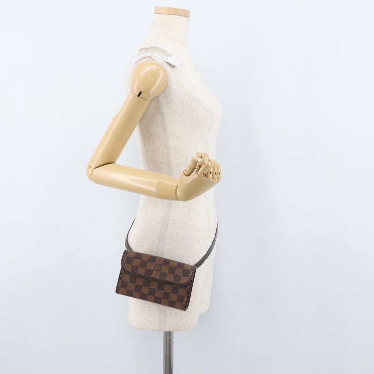 LOUIS VUITTON Damier Ebene Pochette Florentine Waist bag N51856 LV Auth 171517A