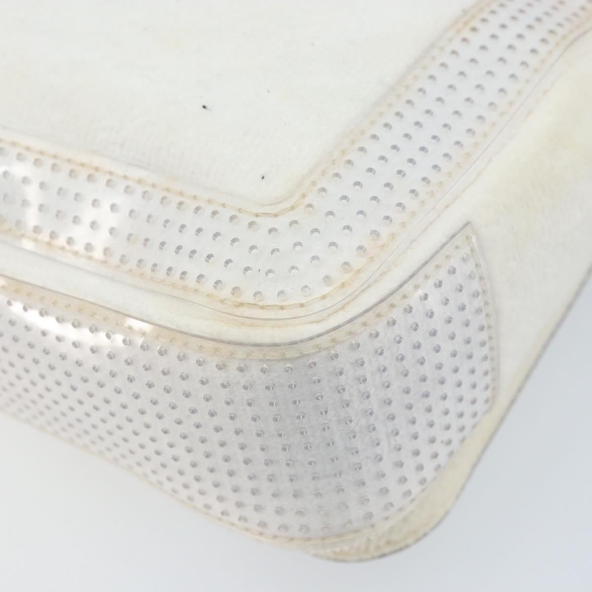 CHANEL Chain Shoulder Bag Pile White Silver CC Auth 171518A