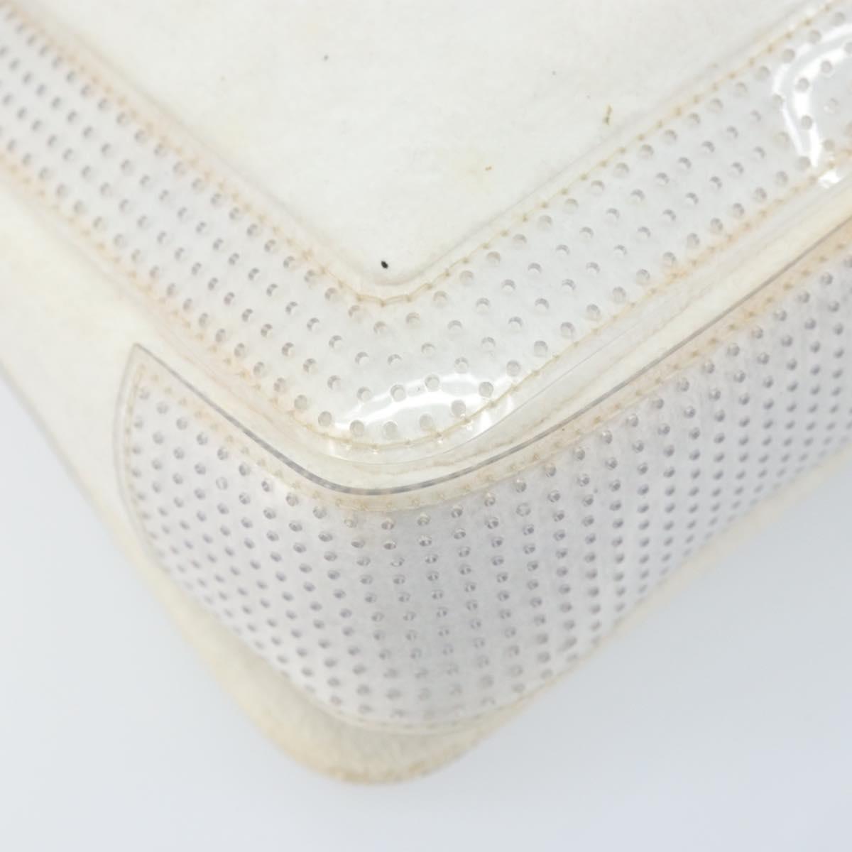 CHANEL Chain Shoulder Bag Pile White Silver CC Auth 171518A