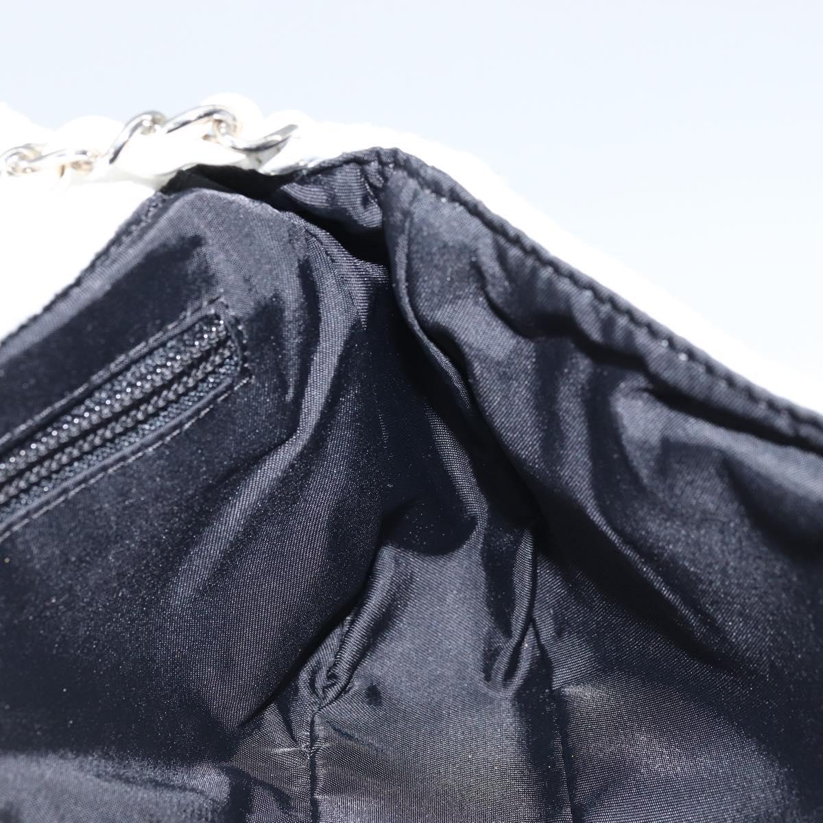 CHANEL Chain Shoulder Bag Pile White Silver CC Auth 171518A