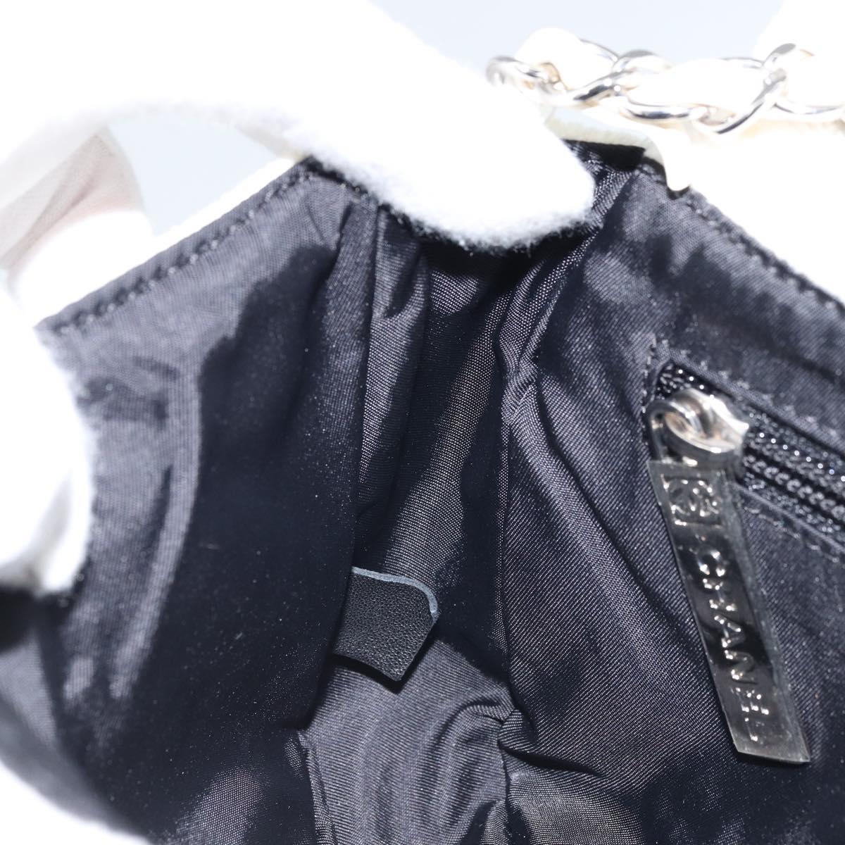 CHANEL Chain Shoulder Bag Pile White Silver CC Auth 171518A