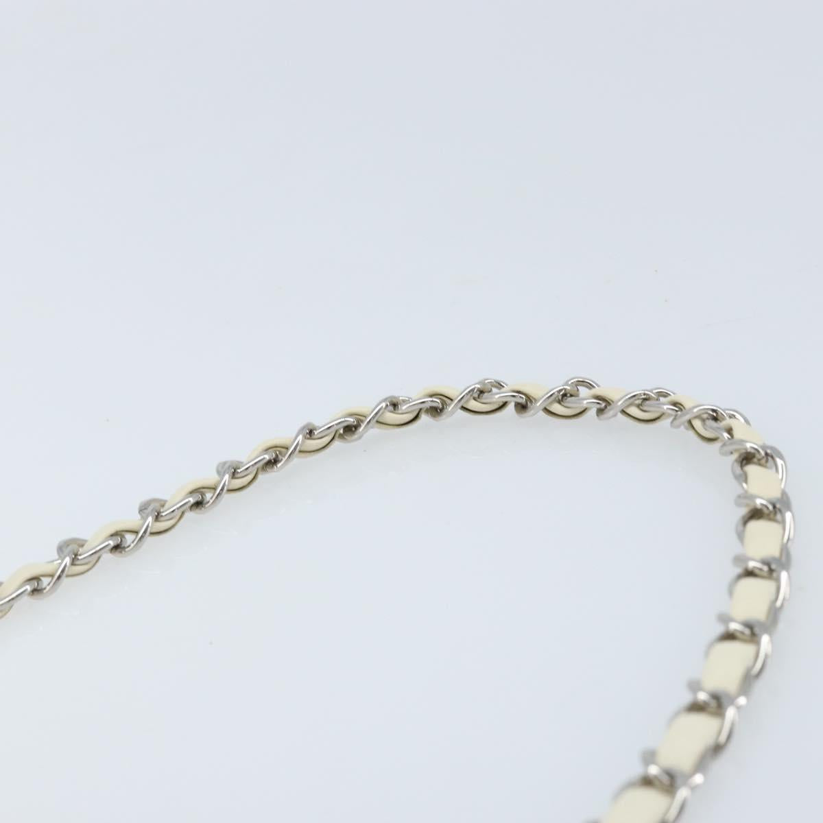 CHANEL Chain Shoulder Bag Pile White Silver CC Auth 171518A