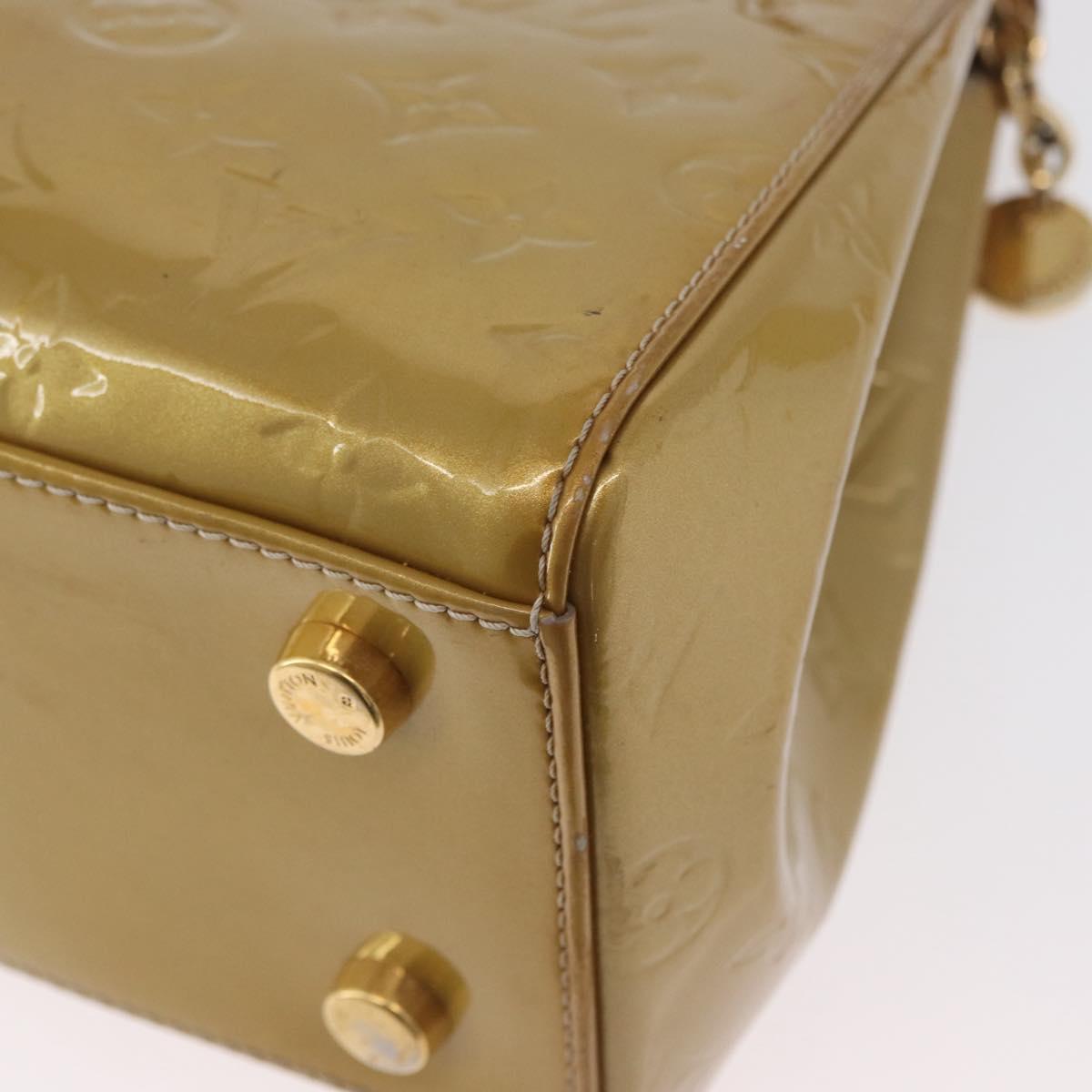 LOUIS VUITTON Vernis Blair MM Hand Bag 2way Beige Poodle M91755 LV Auth 171519
