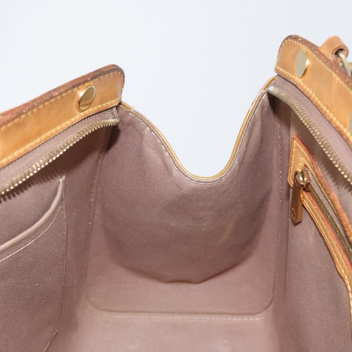 LOUIS VUITTON Vernis Blair MM Hand Bag 2way Beige Poodle M91755 LV Auth 171519
