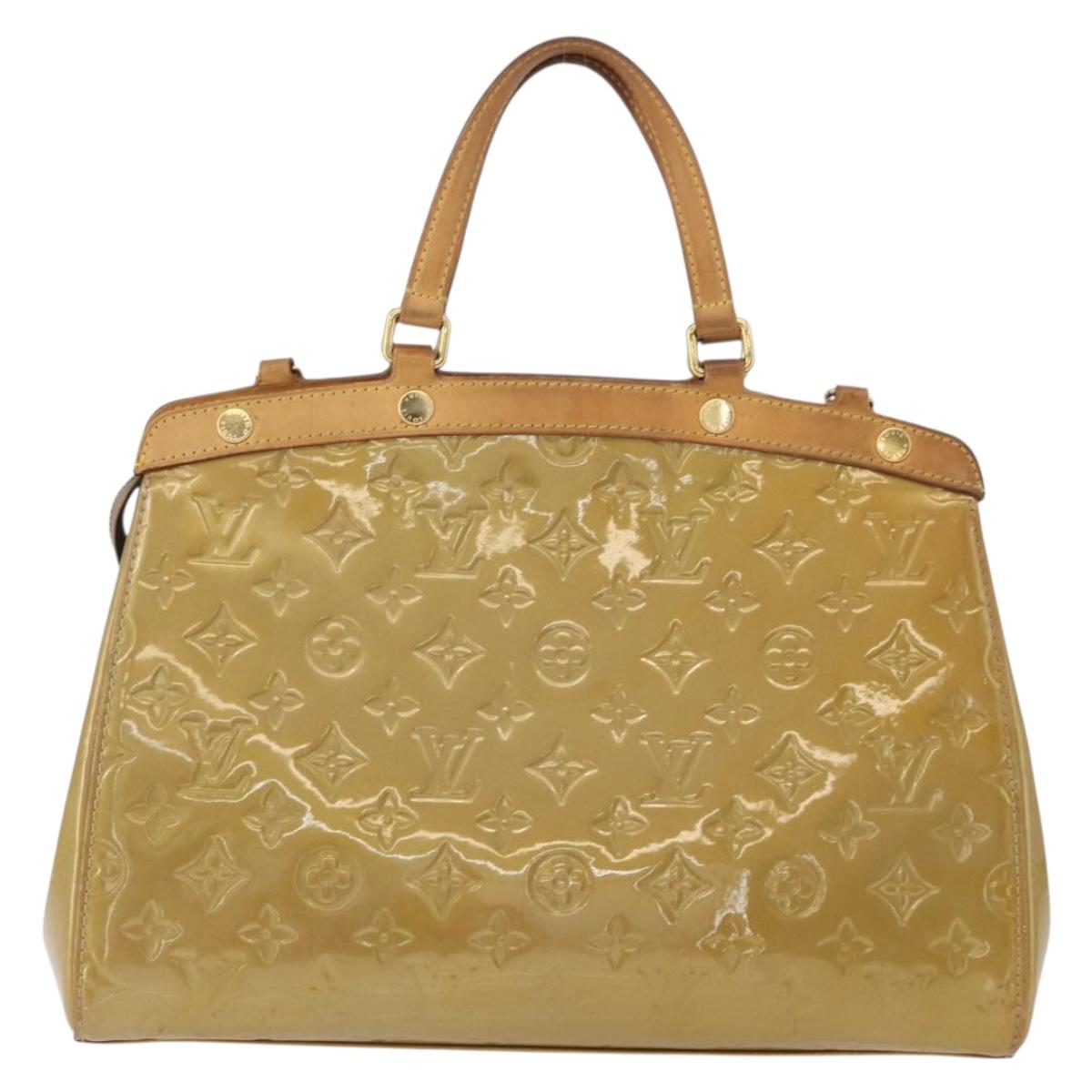 LOUIS VUITTON Vernis Blair MM Hand Bag 2way Beige Poodle M91755 LV Auth 171519