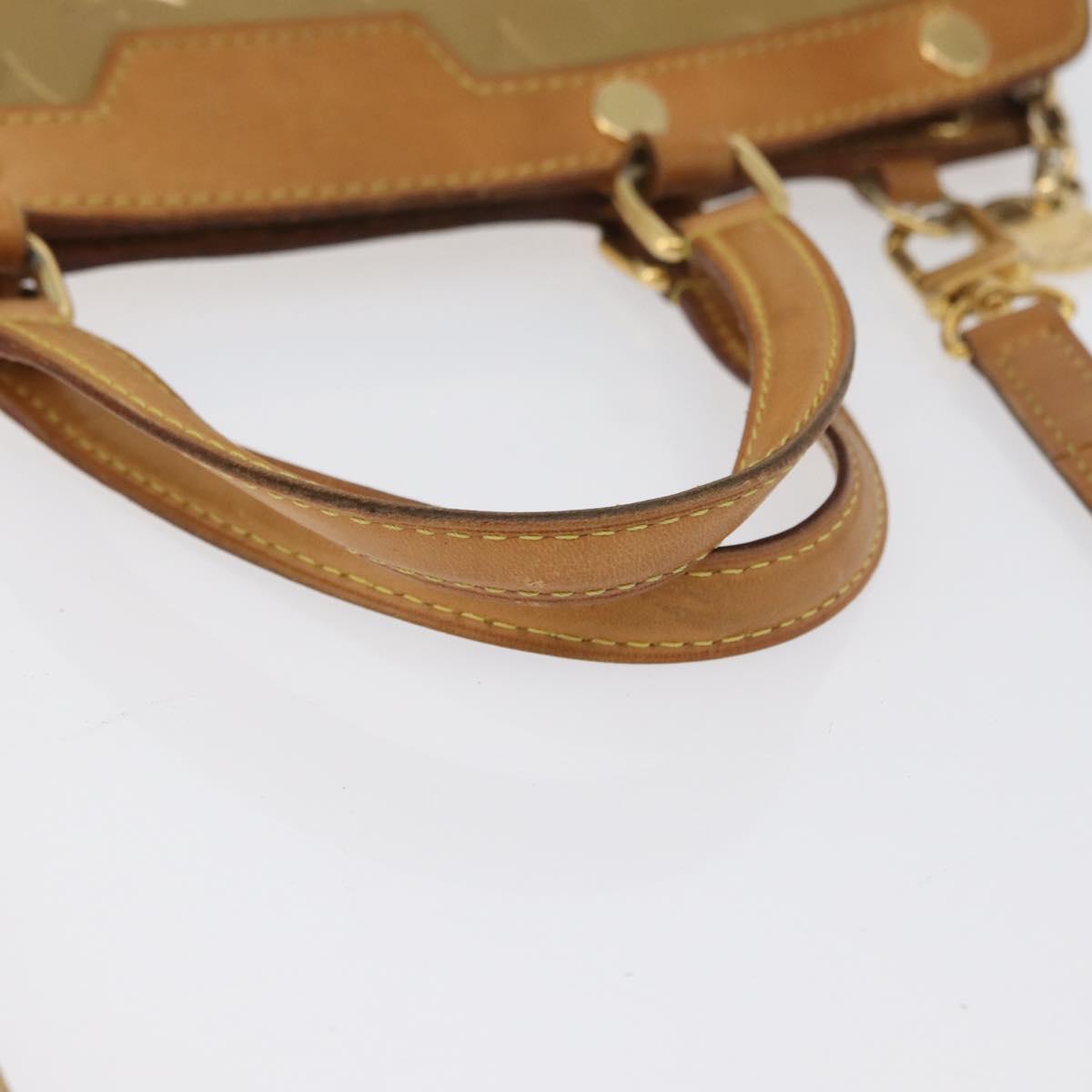 LOUIS VUITTON Vernis Blair MM Hand Bag 2way Beige Poodle M91755 LV Auth 171519