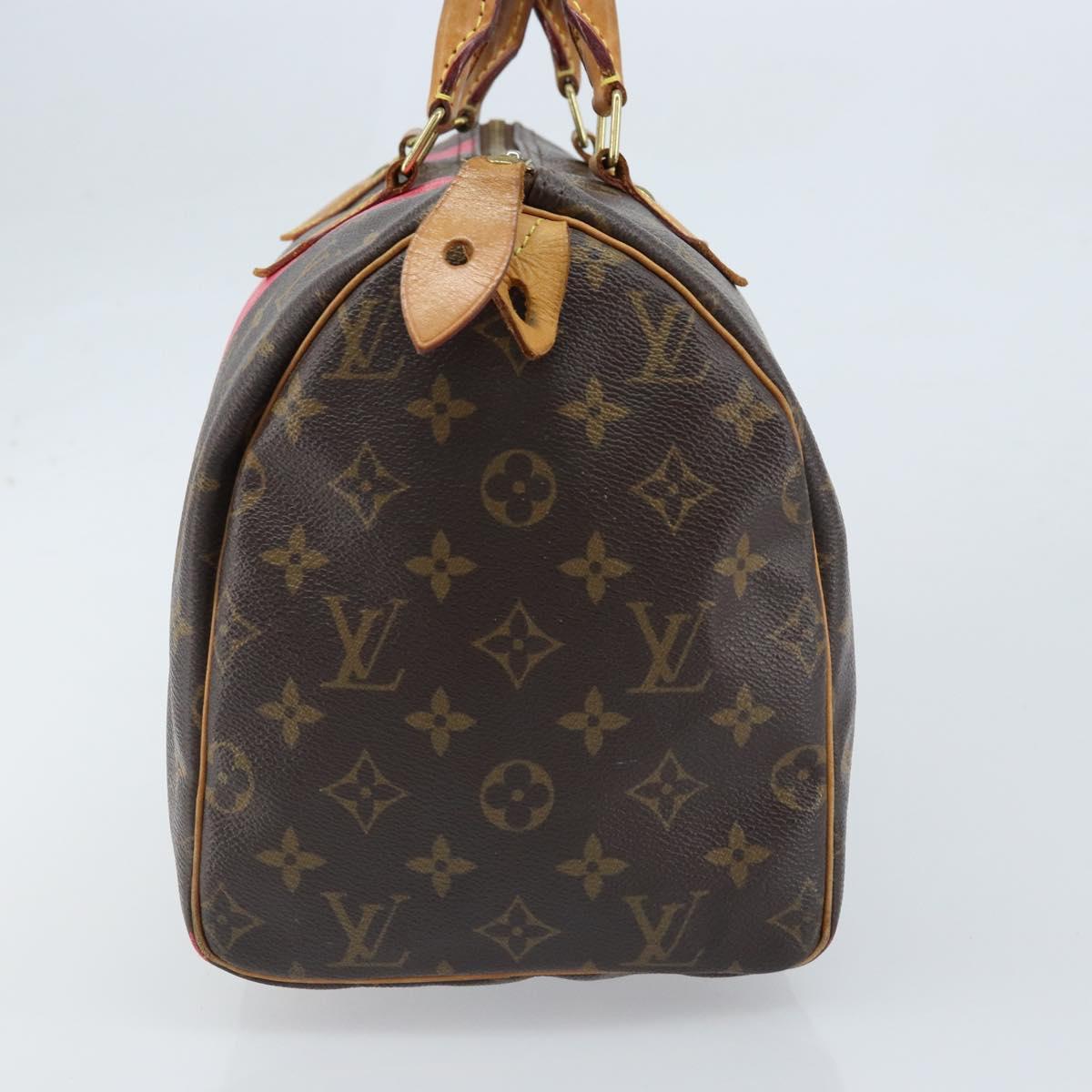LOUIS VUITTON Monogram V Line Speedy 30 Hand Bag Pink LV Auth 171531A