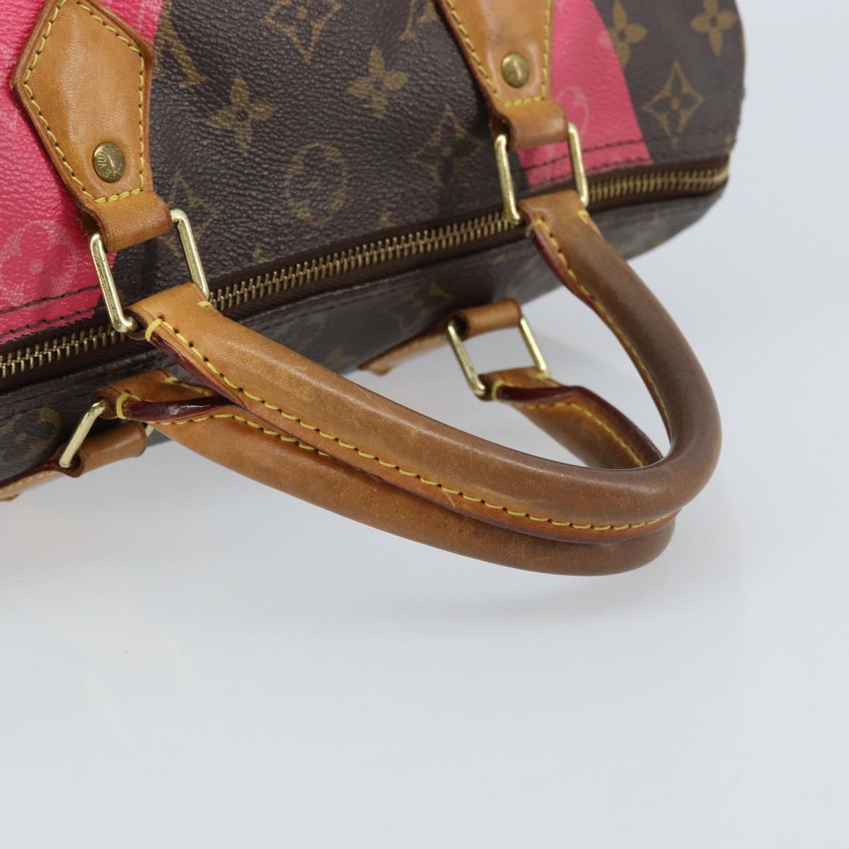LOUIS VUITTON Monogram V Line Speedy 30 Hand Bag Pink LV Auth 171531A