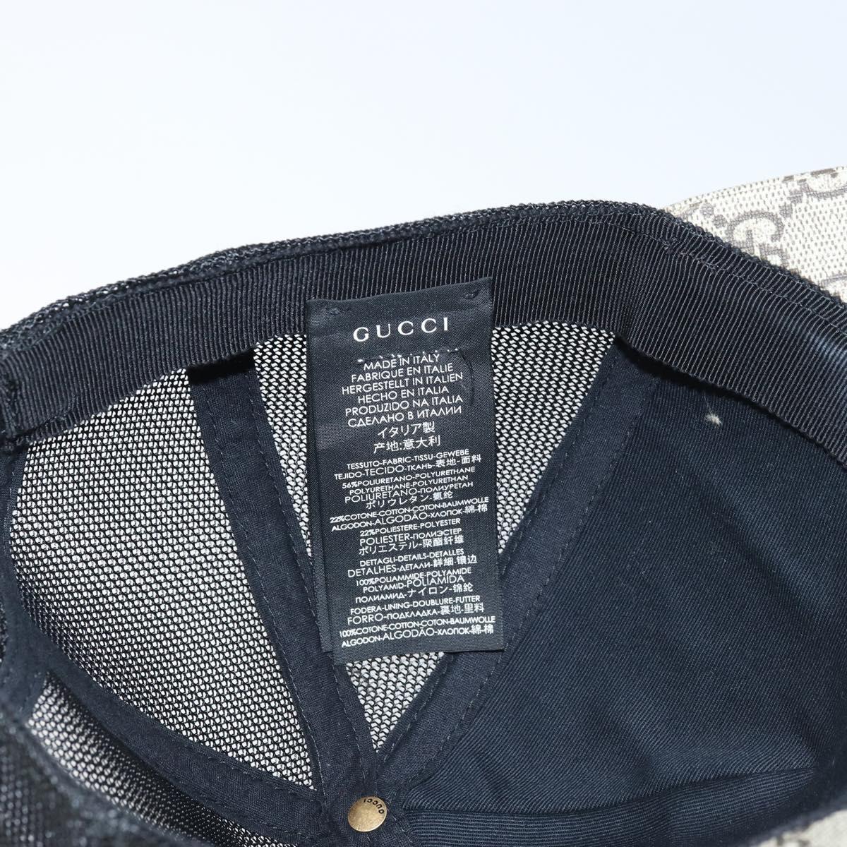GUCCI GG Supreme Web Sherry Line Cap PVC L Beige Red Green 426887 Auth 171533