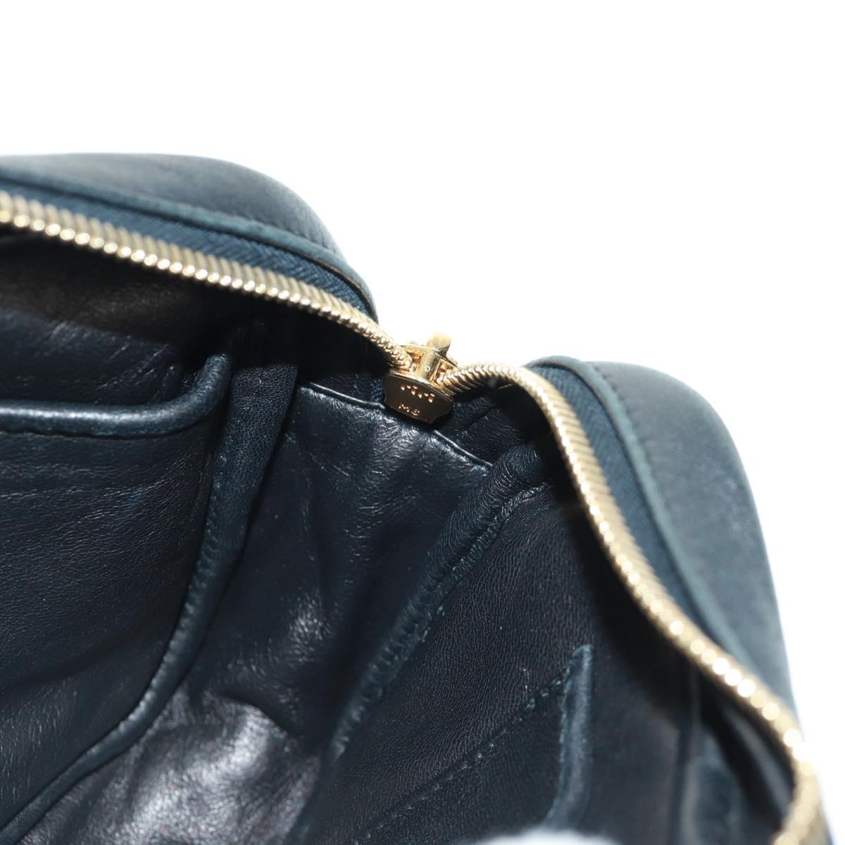 PRADA ribbon Shoulder Bag Leather Black Red gold Auth 171555V