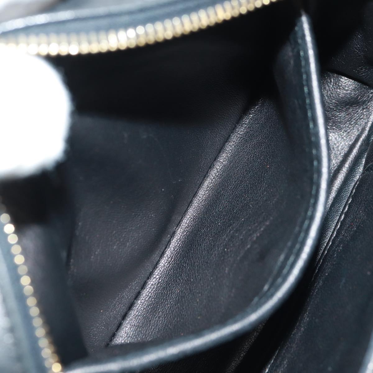 PRADA ribbon Shoulder Bag Leather Black Red gold Auth 171555V
