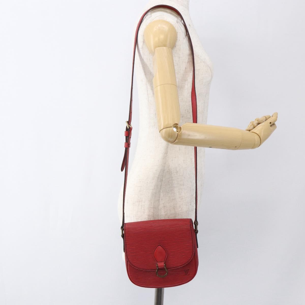 LOUIS VUITTON Epi Saint Cloud PM Shoulder Bag Red M52217 LV Auth 171556