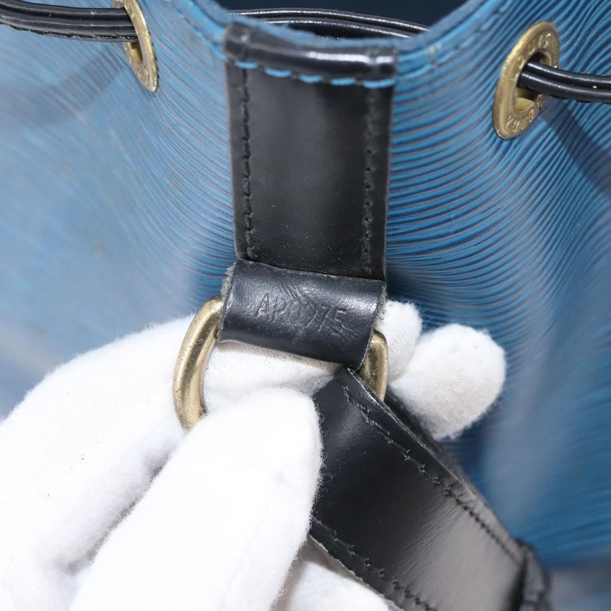 LOUIS VUITTON Epi Petit Noe Shoulder Bag Bicolor Black Blue M44152 Auth 171558
