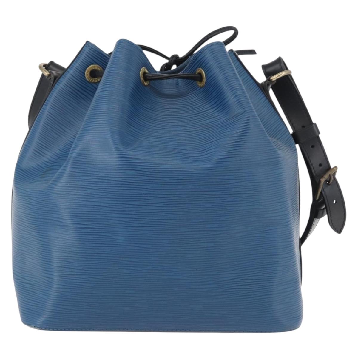 LOUIS VUITTON Epi Petit Noe Shoulder Bag Bicolor Black Blue M44152 Auth 171558