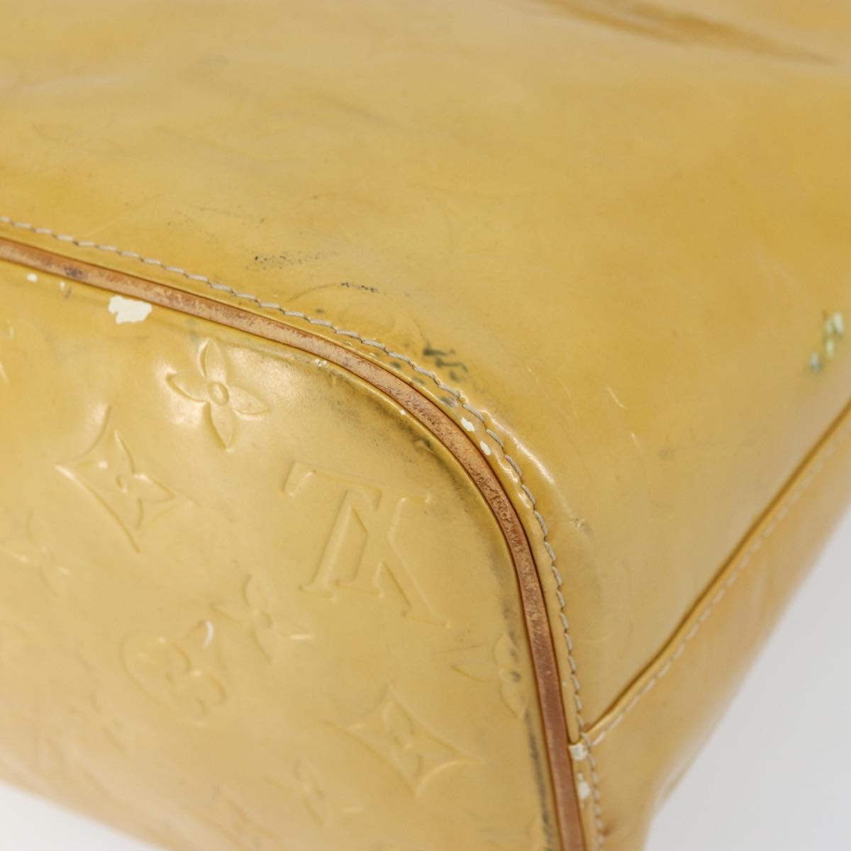LOUIS VUITTON Monogram Vernis Houston Hand Bag Beige M91004 LV Auth 171560