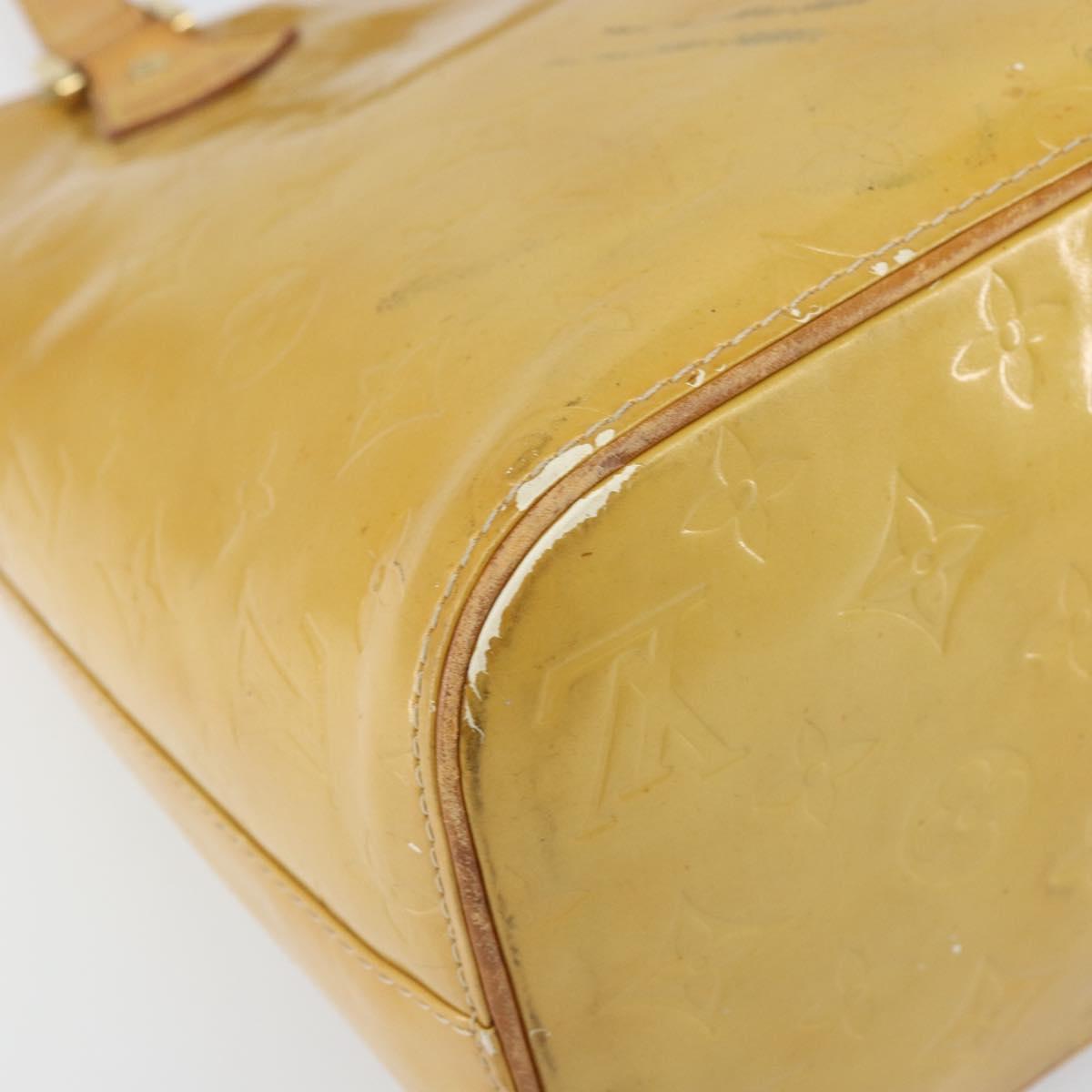 LOUIS VUITTON Monogram Vernis Houston Hand Bag Beige M91004 LV Auth 171560