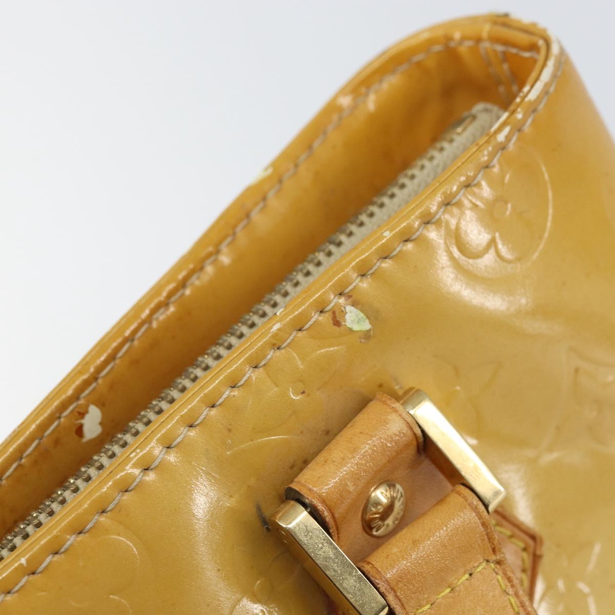 LOUIS VUITTON Monogram Vernis Houston Hand Bag Beige M91004 LV Auth 171560