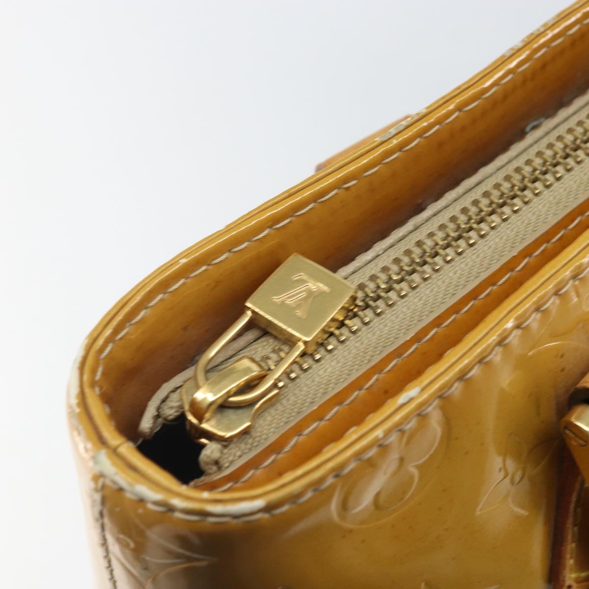 LOUIS VUITTON Monogram Vernis Houston Hand Bag Beige M91004 LV Auth 171560