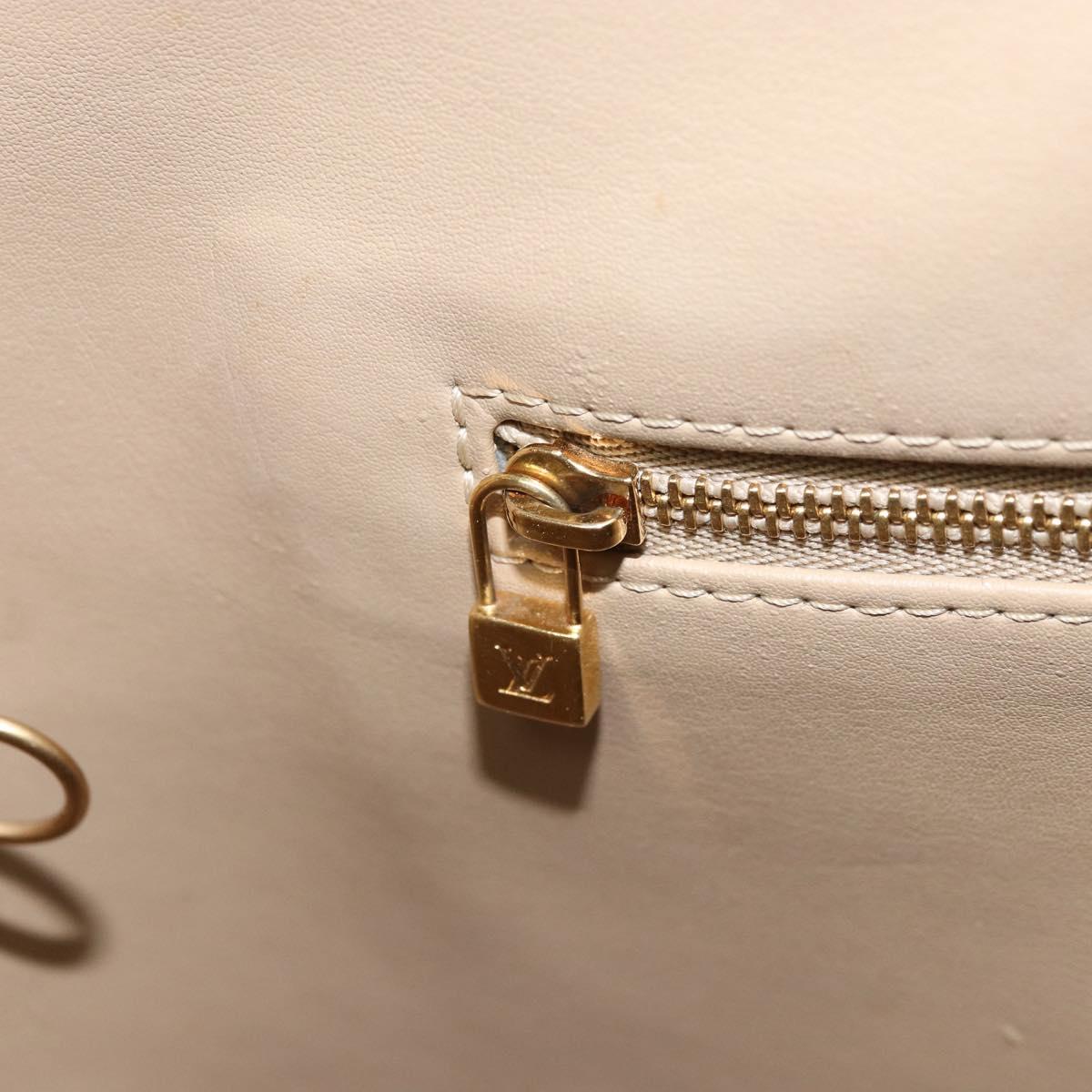LOUIS VUITTON Monogram Vernis Houston Hand Bag Beige M91004 LV Auth 171560
